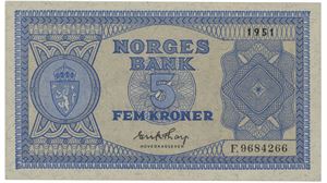 5 kroner 1951. F.9684266