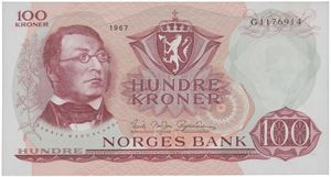 100 kroner 1967. G1176914.