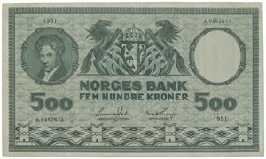 500 kroner 1951 A.0482674