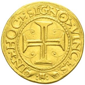 Joan III 1521-1557, portugaløser u.år/n.d., Lisboa. (34,95 g).  R.. For et tilsvarende eksemplar se Künker nr.160 30/9-2009 nr.4439