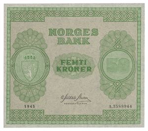 Norway. 50 kroner 1945. A3588944