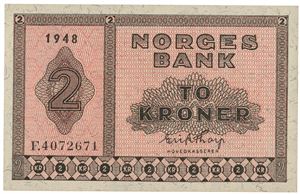 2 kroner 1948. F4072671
