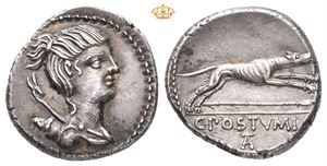 C. Postumius. 73 BC. AR denarius (4,03 g)