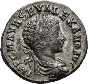 Severus Alexander 222-235, denarius, Antiokia 223 e.Kr.R: Liberalitas stående mot venstre