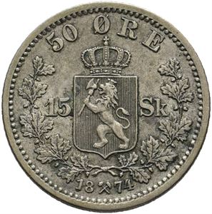 50 øre/15 skilling 1874