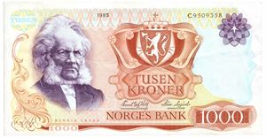 1000 kroner 1985. C9509358.