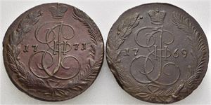 5 kopek 1769 & 1771 EM