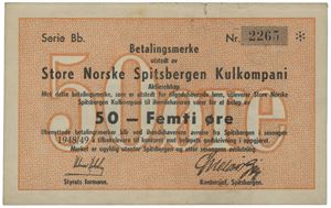 50 øre 1948/49. Serie Bb. Nr. 2265.