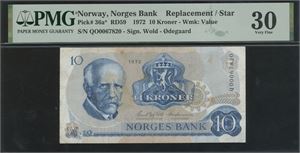 10 kroner 1972 QO0067820 Erstatningsseddel/replacement note