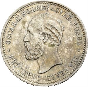 OSCAR II 1872-1905, KONGSBERG, 2 kroner 1888