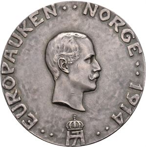 Haakon VII. Europauken 1914. Throndsen. Sølv. 50 mm