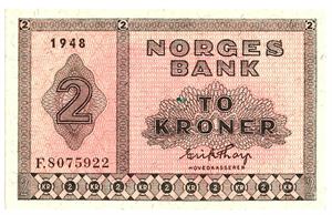 2 kroner 1948. F8075922