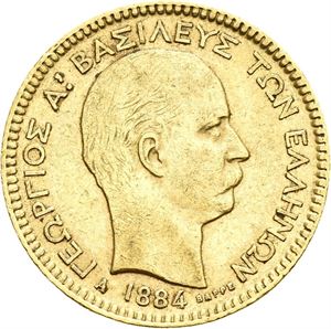 George I, 20 drachmai 1884