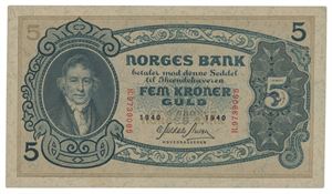 5 kroner 1940. R9739085