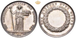 Det grønnes over grøde. Det Kongelige Selskap for Norges Vel 1861. Loos. Sølv. 42 mm