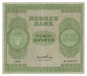 50 kroner 1949. B3990351
