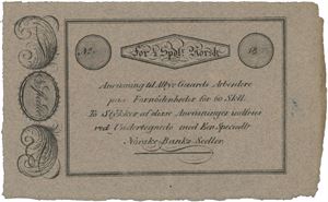 Albye Gaard. 1/2 speciedaler ND (1823/24). Blankett/remainder.