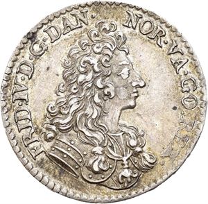 FREDERIK IV 1699-1730, KONGSBERG, 2 mark 1700. S.8