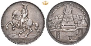 Frederik IV. Kongens besøk på Kongsberg 1704. Ukjent medaljør. Sølv