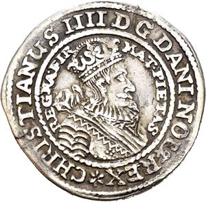 CHRISTIAN IV 1588-1648, CHRISTIANIA, 1/8 speciedaler 1639. Liten blankettfeil/minor planchet defect. S.7