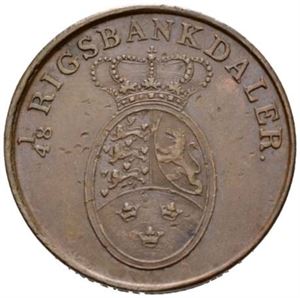 2 rigsbankskilling 1818. S.5