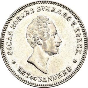 OSCAR I 1844-1859, KONGSBERG. 1/2 speciedaler 1850
