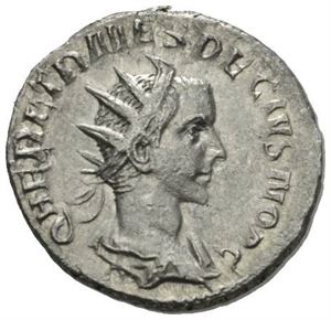 HERENNIUS ETRUSCUS 251, antoninian som Caesar, Roma 250-251 e.Kr. R: Offerredskaper