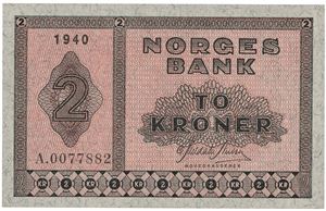 2 kroner 1940. A0077882
