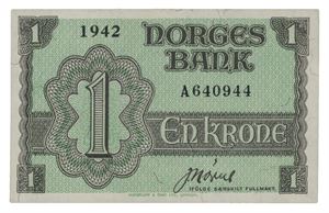 1 krone 1942. A640944