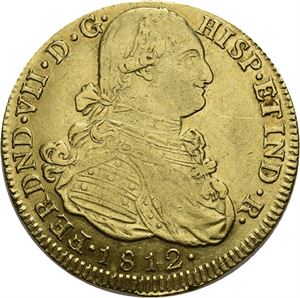 Ferdinand VII, 8 escudos 1812 P. Ripe/scratch