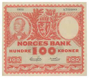Norway. 100 kroner 1950. A7333088