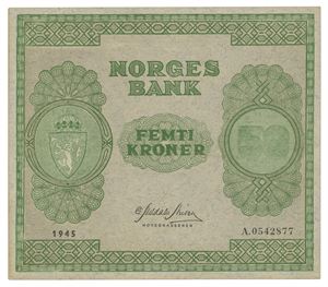 50 kroner 1945. A.0542877