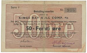 Kings Bay - 50 øre 1957/58 Serie I