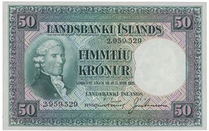 50 kronur 1948 2959529.  Sieg 38.