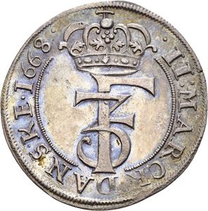 FREDERIK III 1648-1670 2 mark 1668. S.57