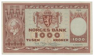 1000 kroner 1968. A3210231