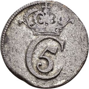 CHRISTIAN V 1670-1699, CHRISTIANIA 4 skilling 1677. Originalt sølvbelegg/original silver core. S.28