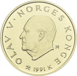 1500 kroner 1991. OL mynt nr.1