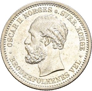 OSCAR II 1872-1905, KONGSBERG, 1 krone 1897
