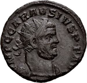 Carausius 286-293, antoninian, London 292-293 e.Kr. R: Pax stående mot venstre