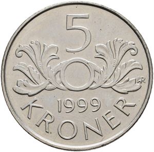 5 krone 1999 uten hull