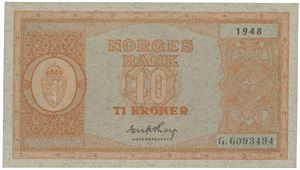 10 kroner 1948. G.6093494.