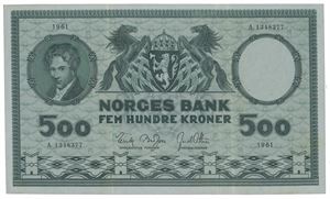 500 kroner 1961. A.1348377.