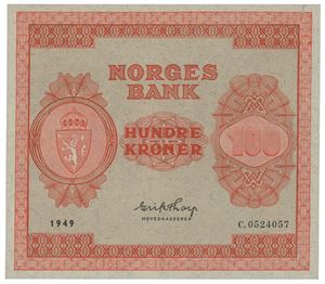 100 kroner 1949. C.0524057.