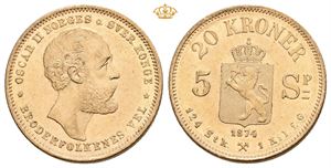 20 kroner/5 species 1874