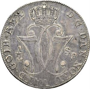 CHRISTIAN VII 1766-1808. KONGSBERG. 1/2 speciedaler 1776. S.5