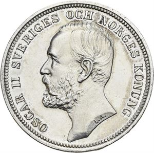 Oskar II, 2 kronor 1898. Speilglans/prooflike
