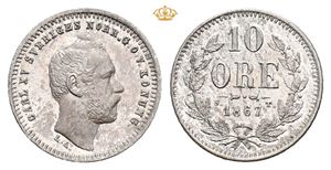 10 öre 1867. Prakteksemplar/choice