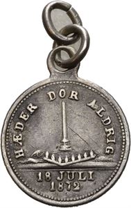 Harald Hårfagre 872-1872. Middelthun. Sølv med hempe. 16 mm