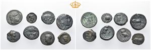 Lot of 8 greek bronze coins